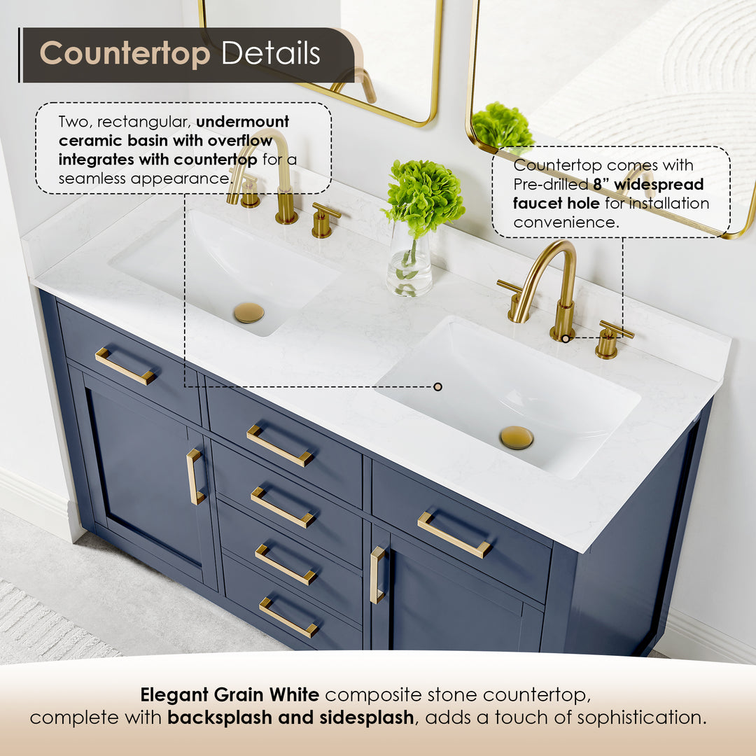 Gavino 54" Double Bathroom Vanity