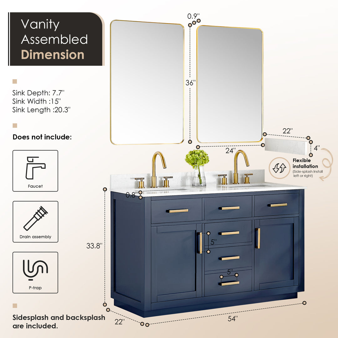 Gavino 54" Double Bathroom Vanity