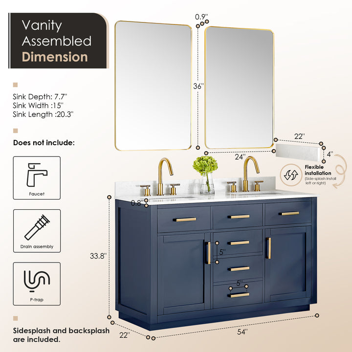 Gavino 54" Double Bathroom Vanity