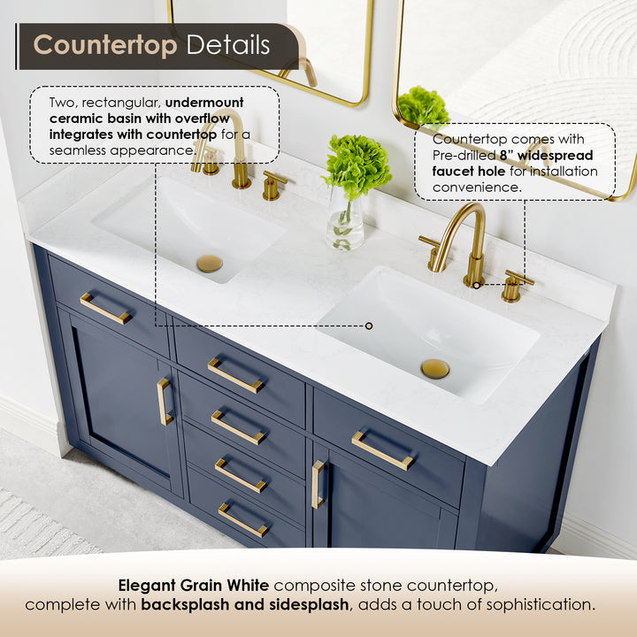 Gavino 54" Double Bathroom Vanity