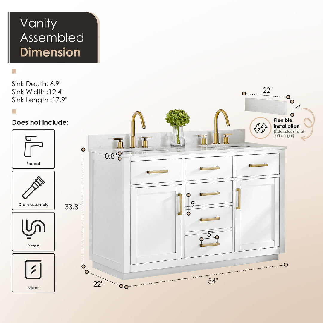 Gavino 54" Double Bathroom Vanity