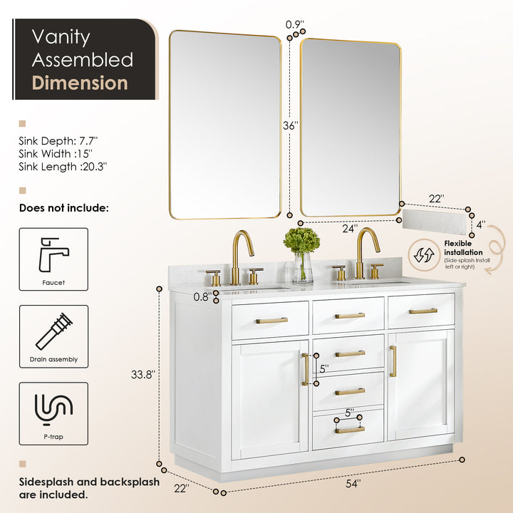 Gavino 54" Double Bathroom Vanity