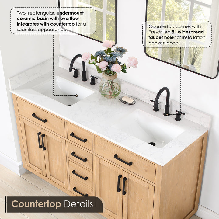 Gavino 60" Double Bathroom Vanity