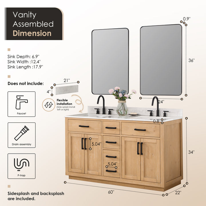 Gavino 60" Double Bathroom Vanity