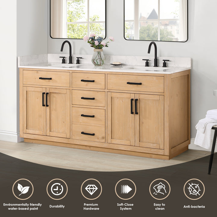 Gavino 72" Double Bathroom Vanity