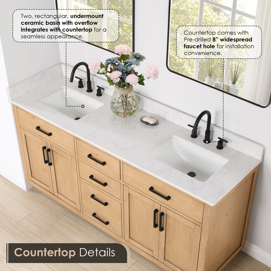 Gavino 72" Double Bathroom Vanity