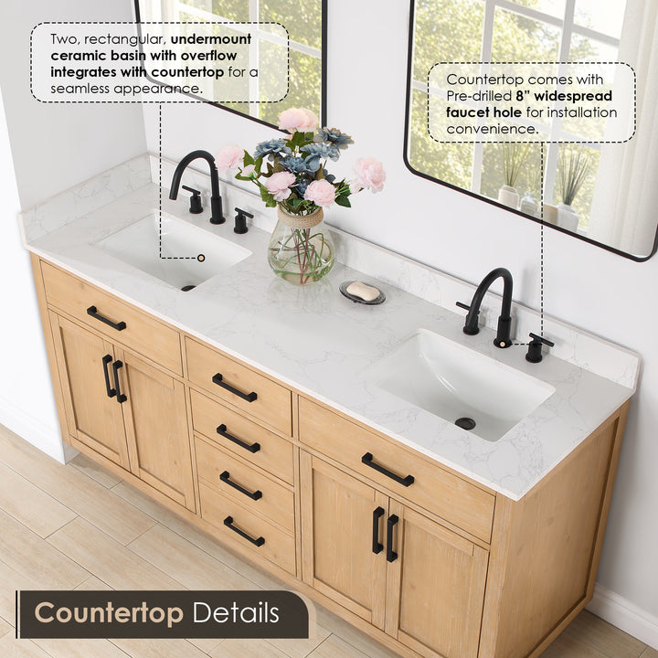 Gavino 72" Double Bathroom Vanity