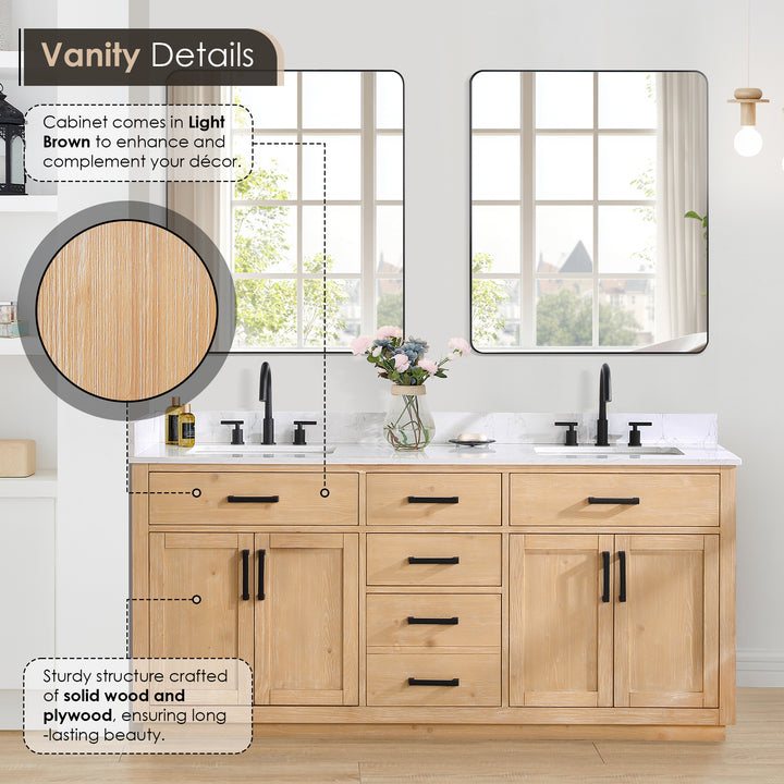 Gavino 72" Double Bathroom Vanity
