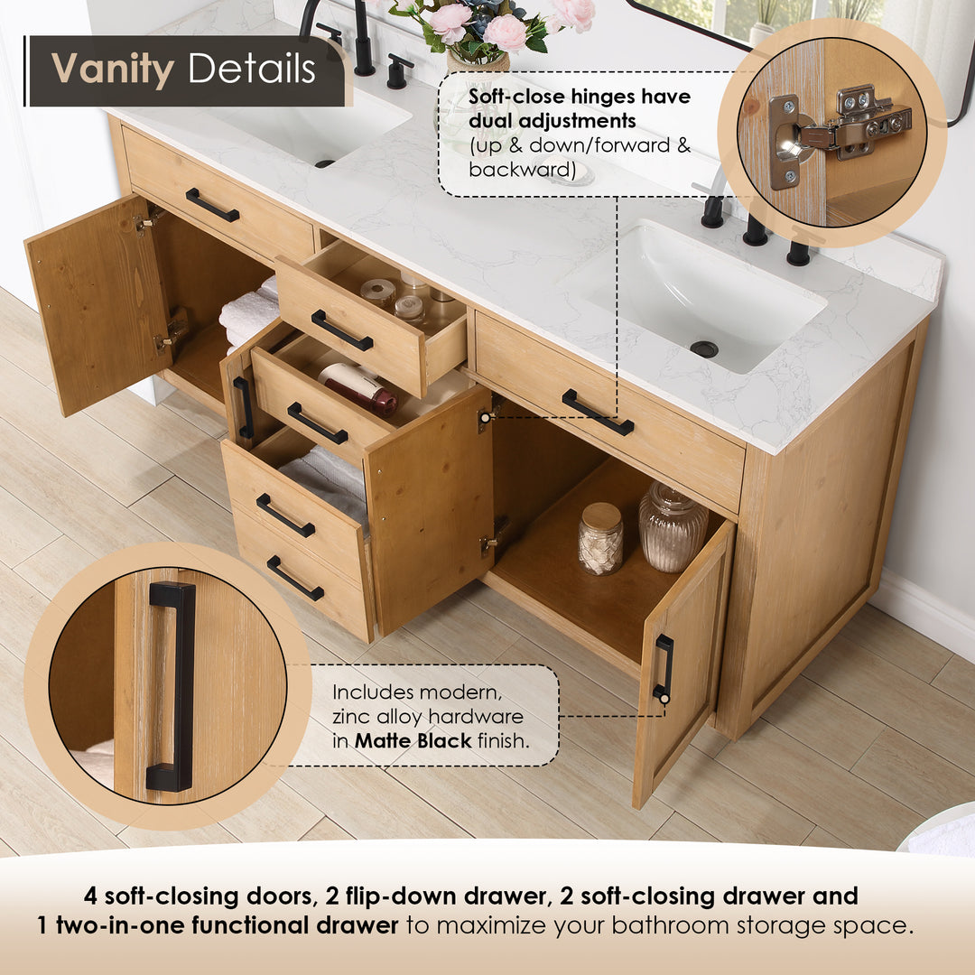 Gavino 72" Double Bathroom Vanity