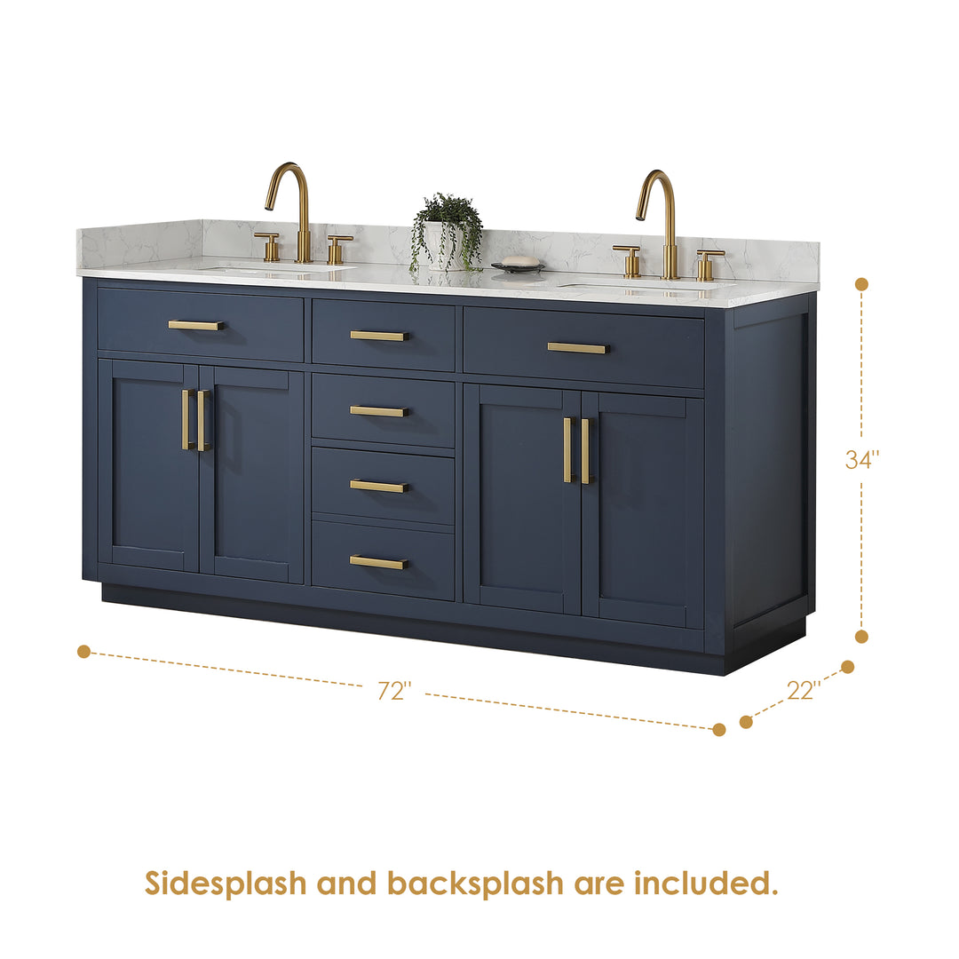 Gavino 72" Double Bathroom Vanity