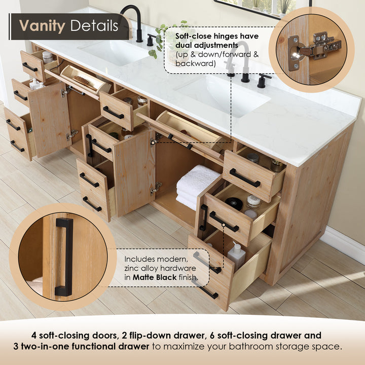 Gavino 84" Double Bathroom Vanity