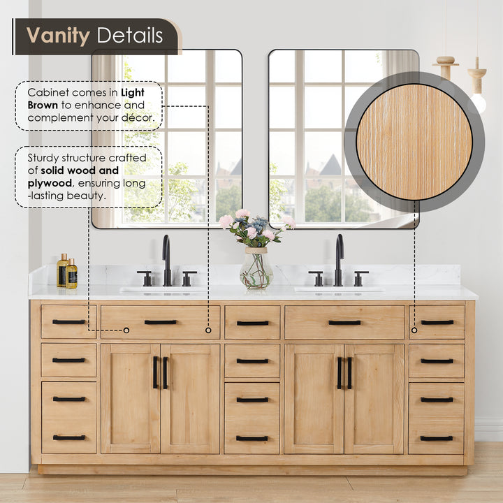 Gavino 84" Double Bathroom Vanity