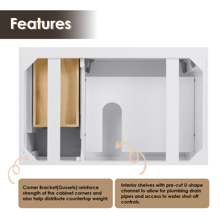 Laurel 36" Single Bathroom Cabinet Vanity