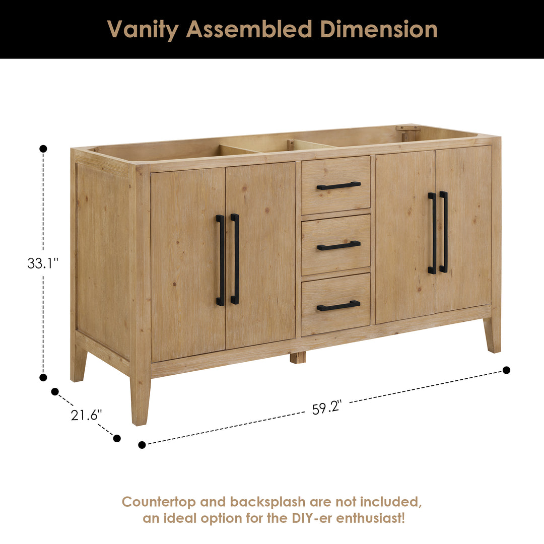 Laurel 60" Double Bathroom Cabinet Vanity