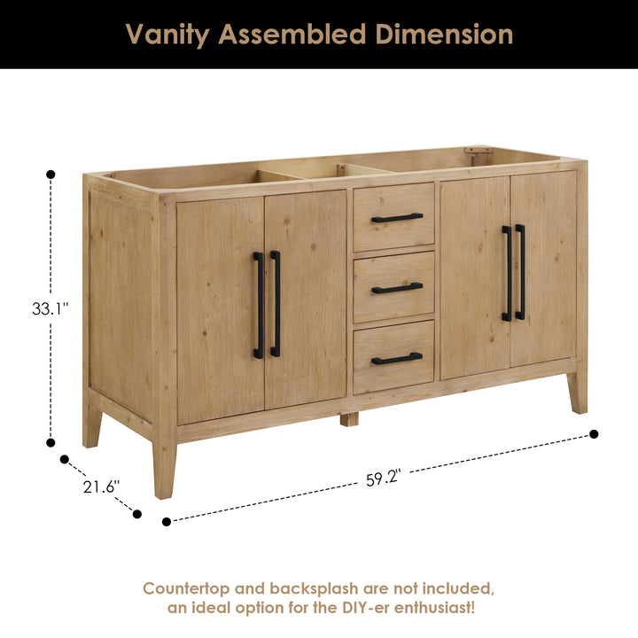 Laurel 60" Double Bathroom Cabinet Vanity