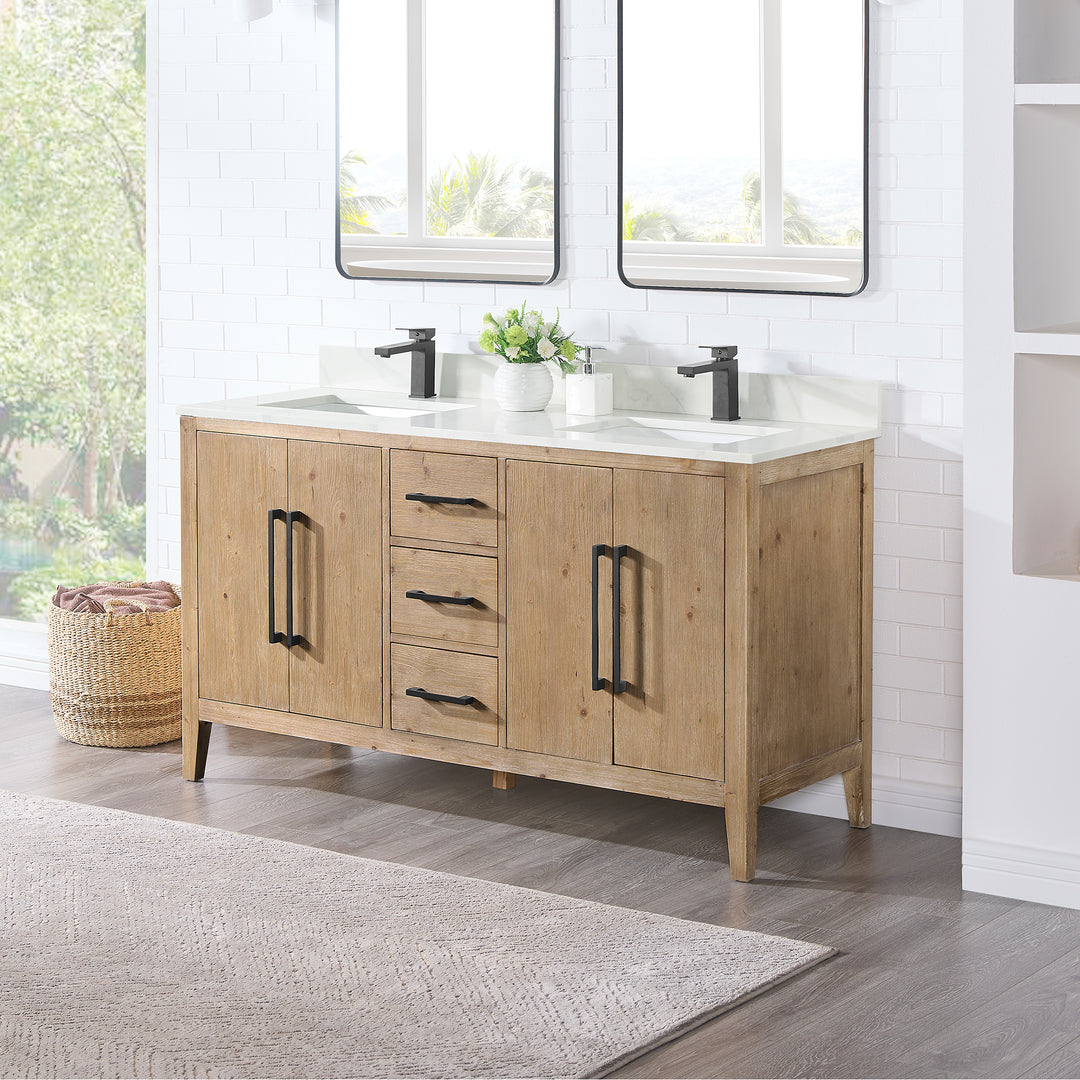 Laurel 60" Double Bathroom Cabinet Vanity
