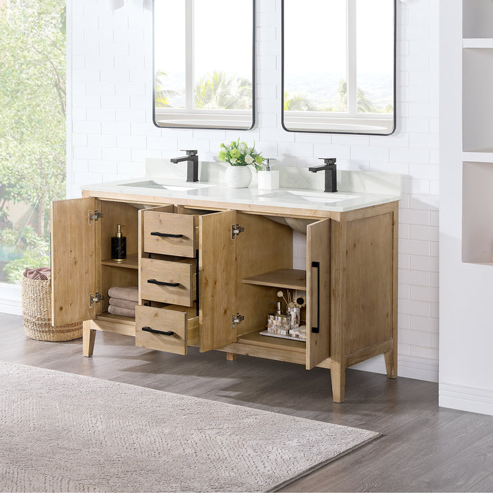Laurel 60" Double Bathroom Cabinet Vanity