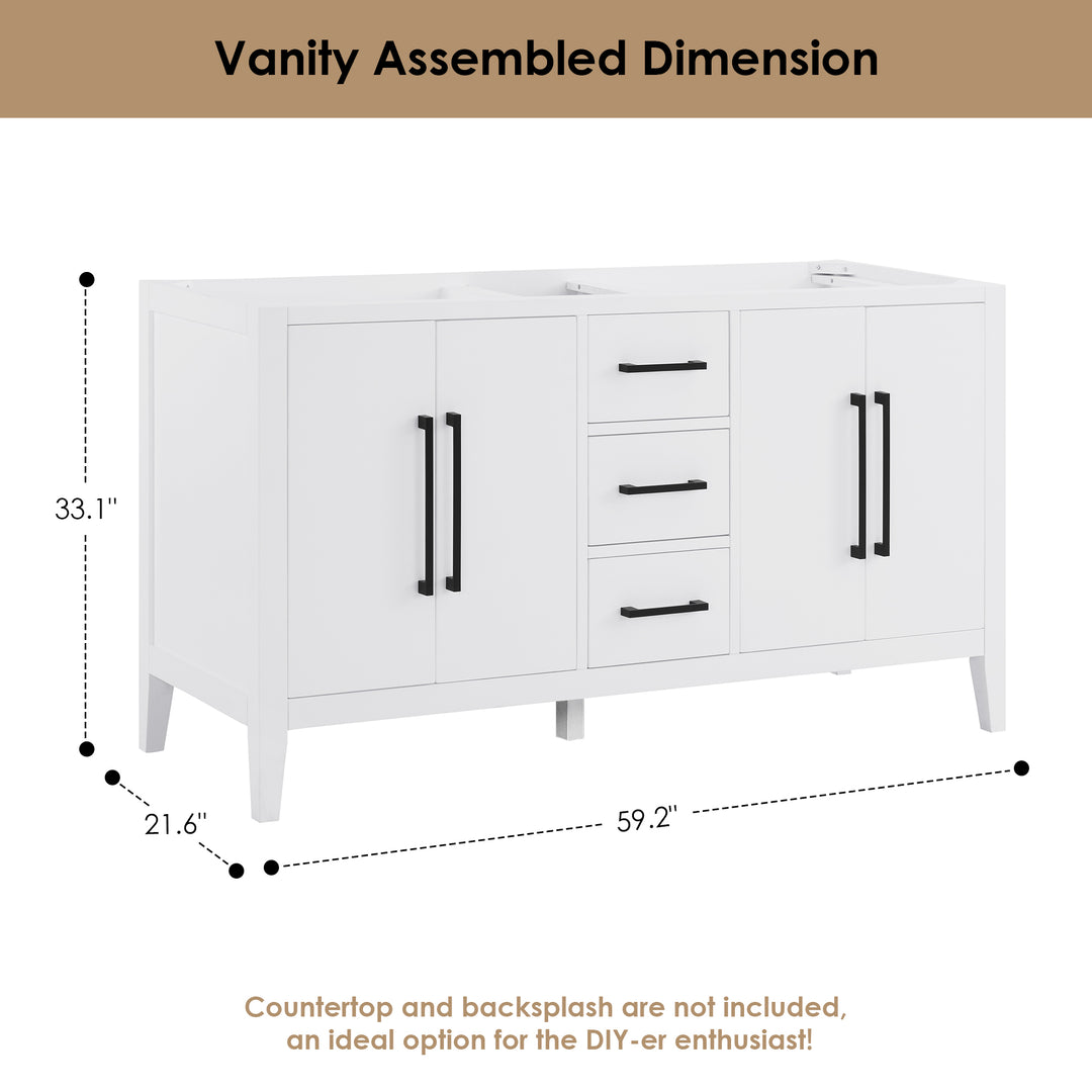 Laurel 60" Double Bathroom Cabinet Vanity