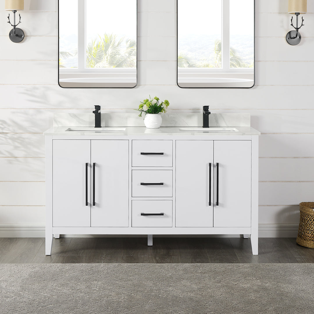 Laurel 60" Double Bathroom Cabinet Vanity