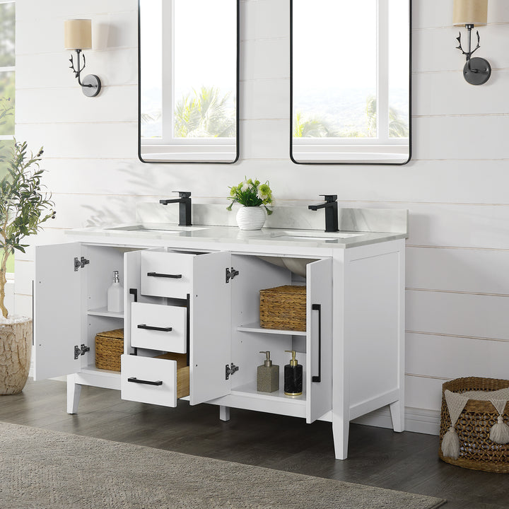Laurel 60" Double Bathroom Cabinet Vanity