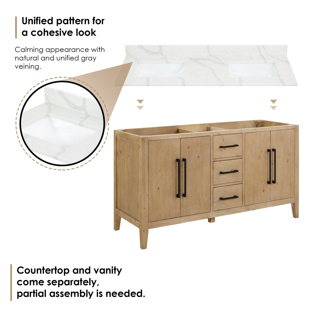 Laurel 60" Double Bathroom Vanity