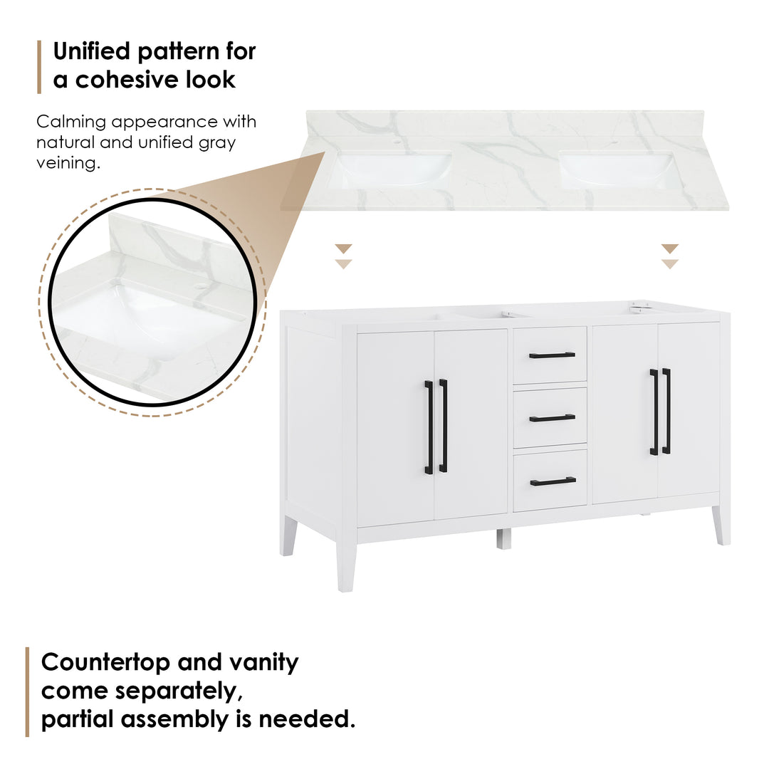 Laurel 60" Double Bathroom Vanity