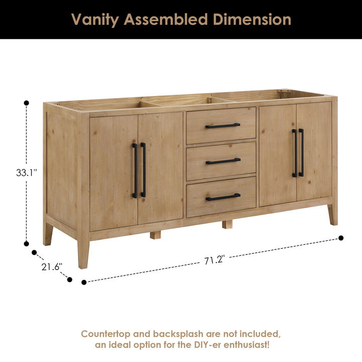Laurel 72" Double Bathroom Cabinet Vanity