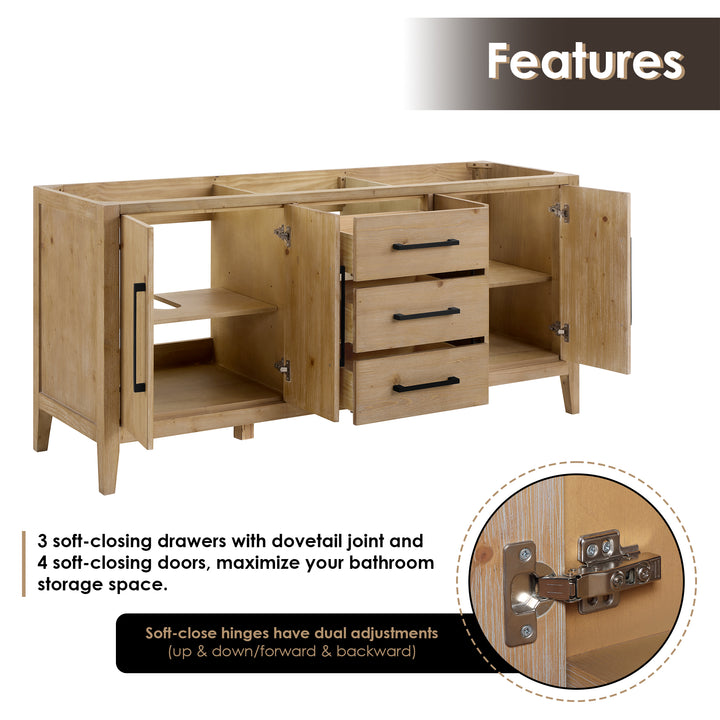 Laurel 72" Double Bathroom Cabinet Vanity