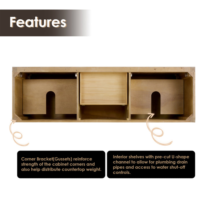 Laurel 72" Double Bathroom Cabinet Vanity