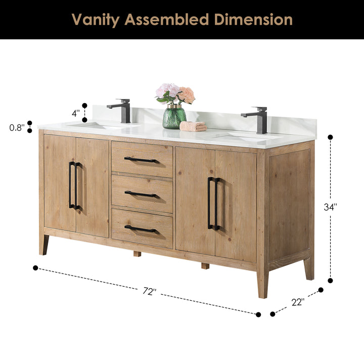 Laurel 72" Double Bathroom Vanity