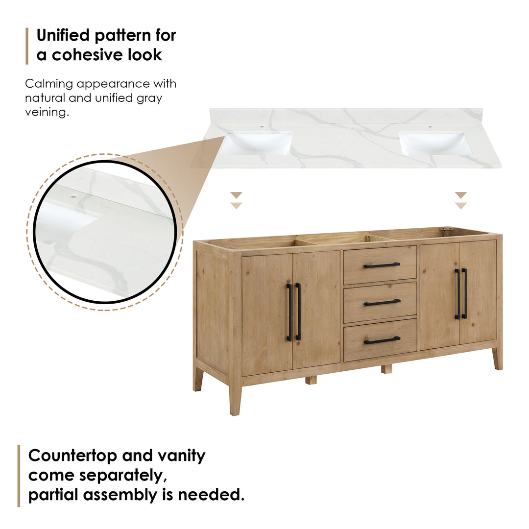 Laurel 72" Double Bathroom Vanity