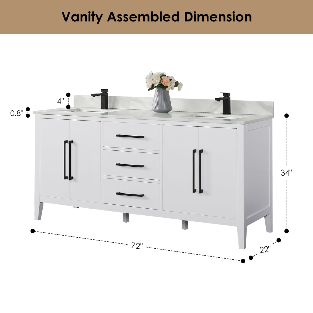 Laurel 72" Double Bathroom Vanity