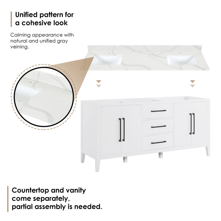 Laurel 72" Double Bathroom Vanity