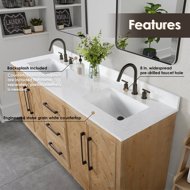 Bellavia 72" Double Bathroom Vanity