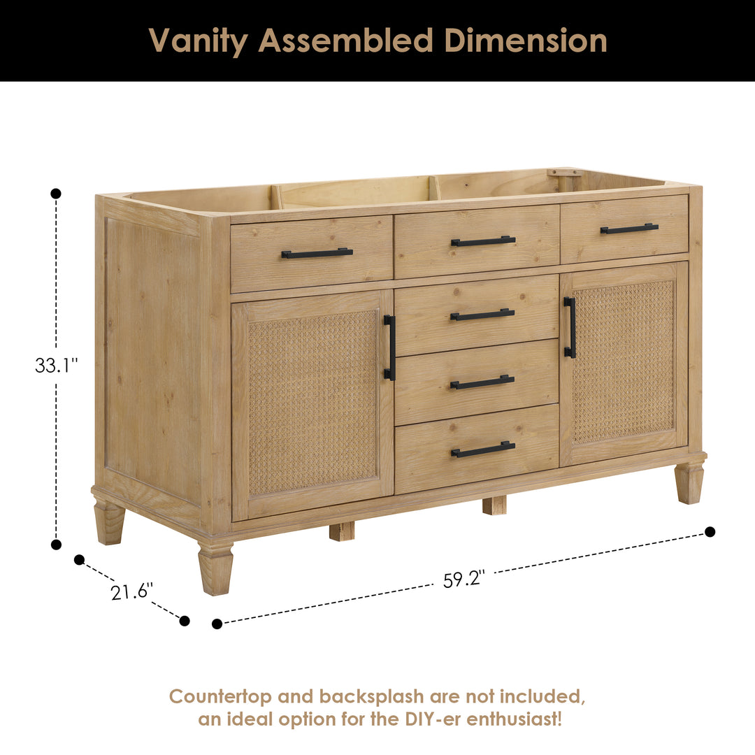 Solana 60" Double Bathroom Cabinet Vanity