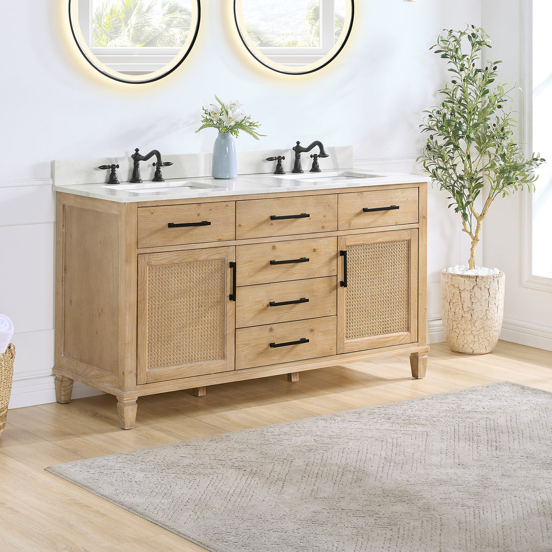Solana 60" Double Bathroom Cabinet Vanity