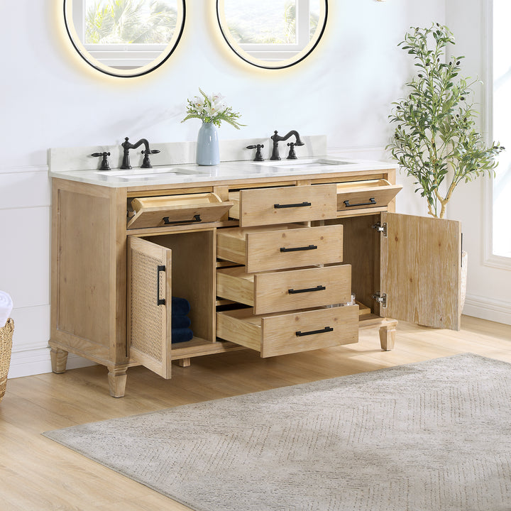 Solana 60" Double Bathroom Cabinet Vanity