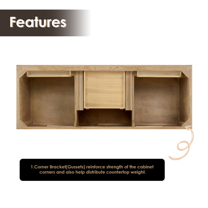 Solana 60" Double Bathroom Cabinet Vanity