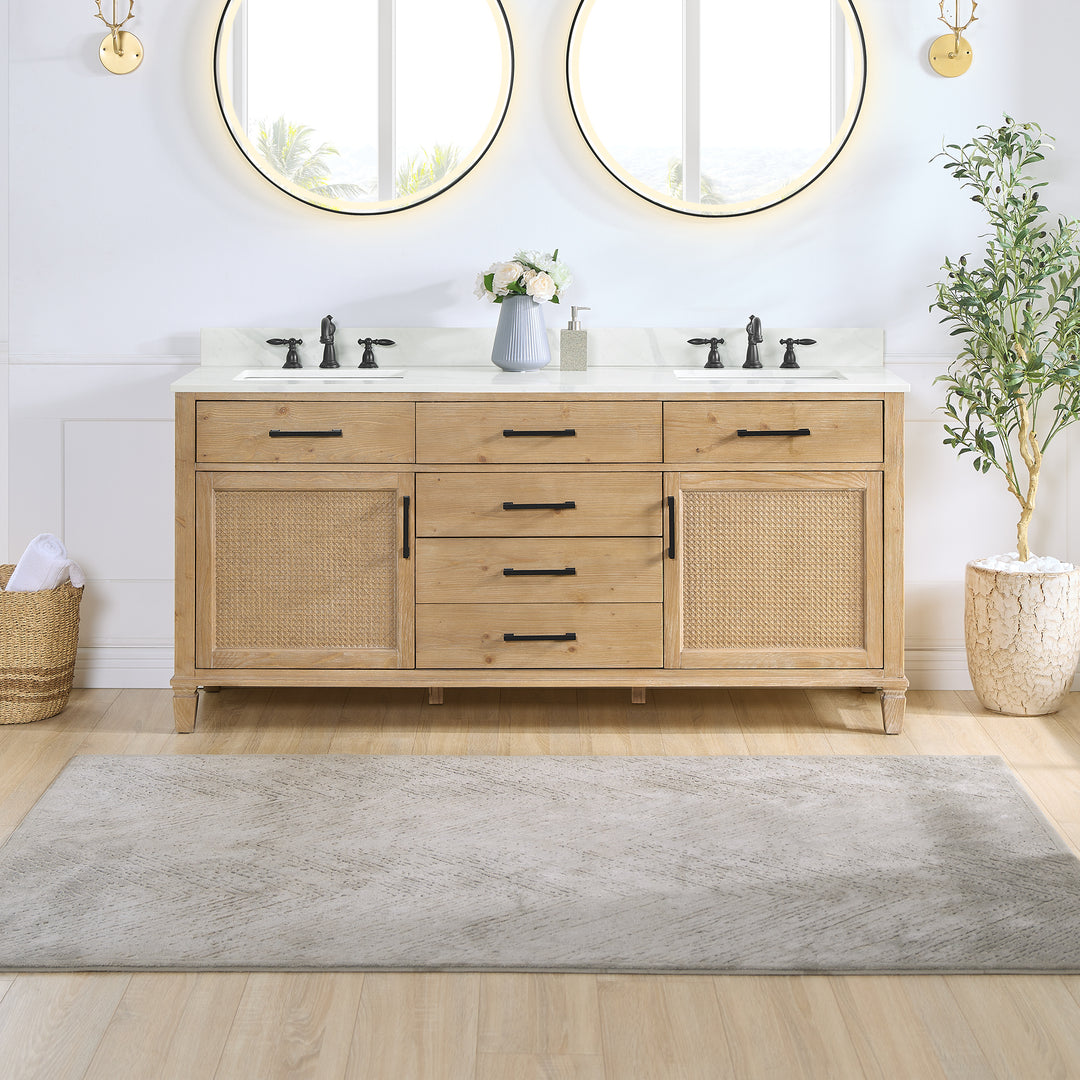Solana 72" Double Bathroom Cabinet Vanity