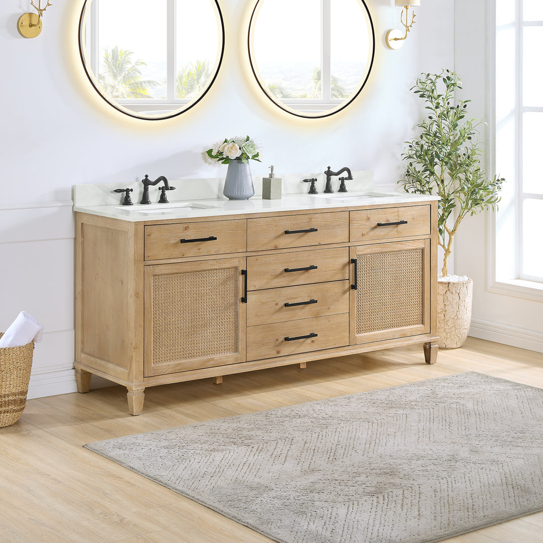 Solana 72" Double Bathroom Cabinet Vanity