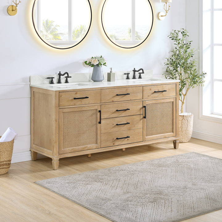 Solana 72" Double Bathroom Cabinet Vanity