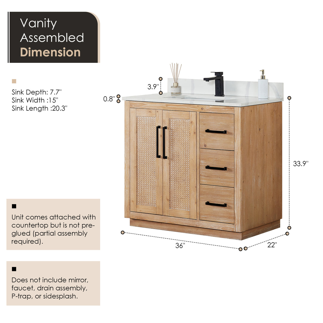Floral 36" Single Bathroom Vanity