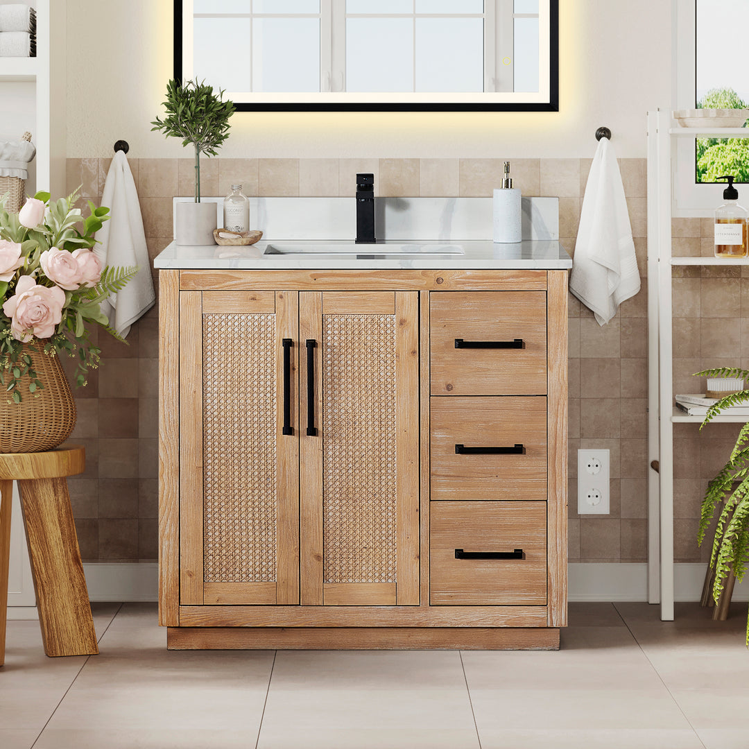 Floral 36" Single Bathroom Vanity