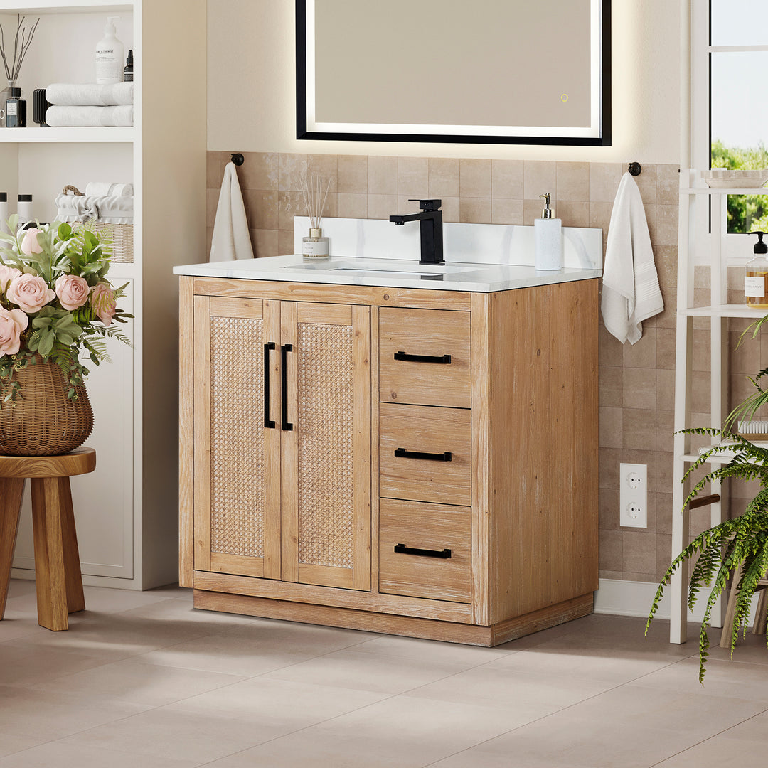 Floral 36" Single Bathroom Vanity