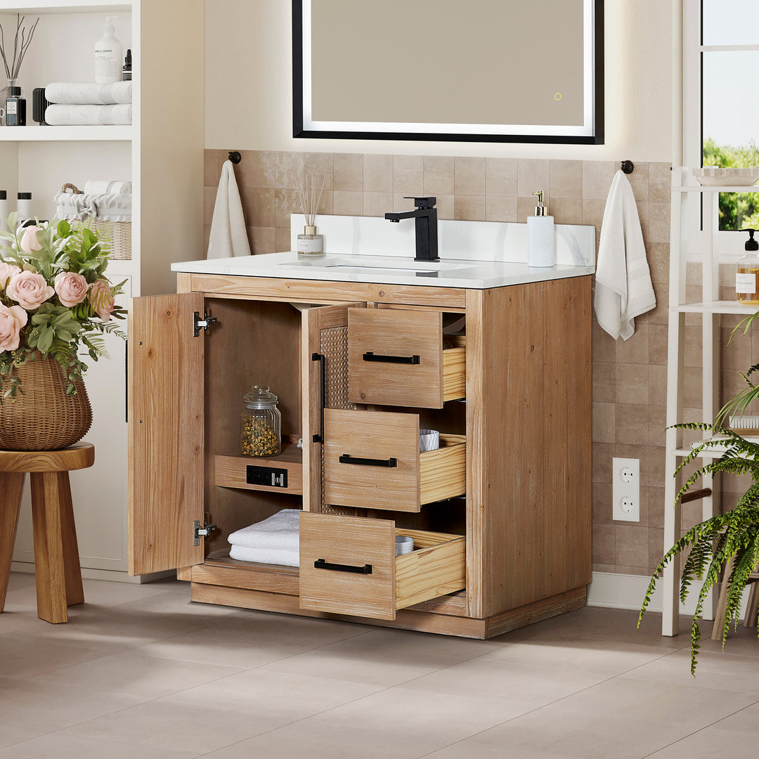 Floral 36" Single Bathroom Vanity