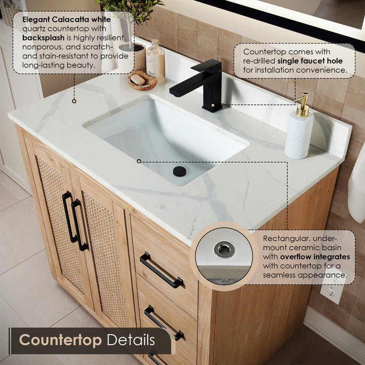 Floral 36" Single Bathroom Vanity