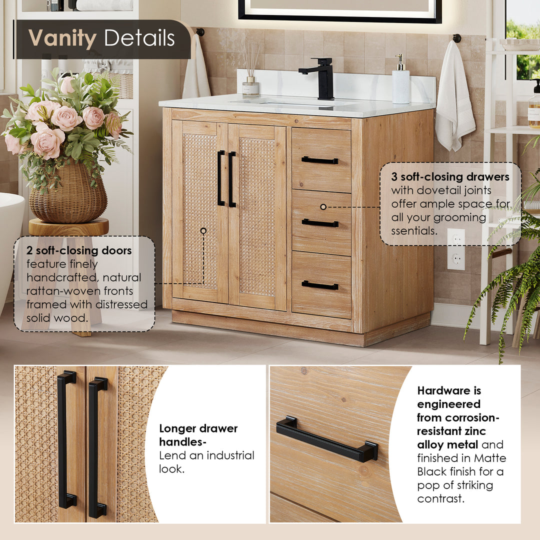 Floral 36" Single Bathroom Vanity