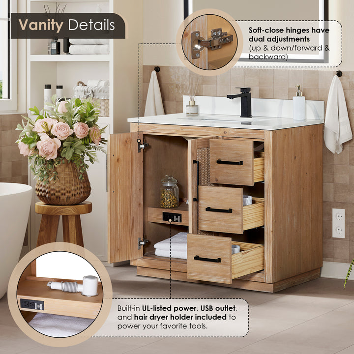 Floral 36" Single Bathroom Vanity