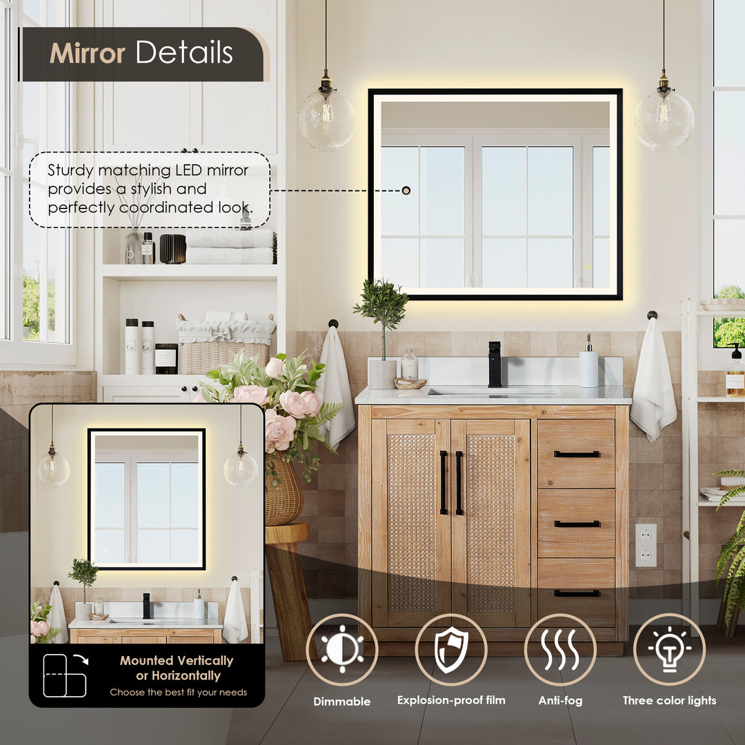 Floral 36" Single Bathroom Vanity