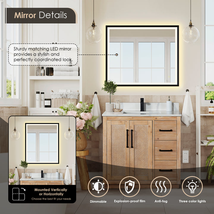 Floral 36" Single Bathroom Vanity